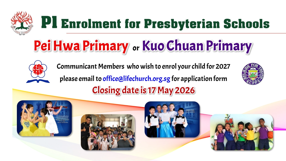 P1 Enrolment for Presbyterian Schools