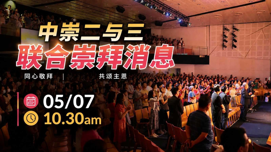 中文崇拜二与三联合 | 礼拜天 10.30am